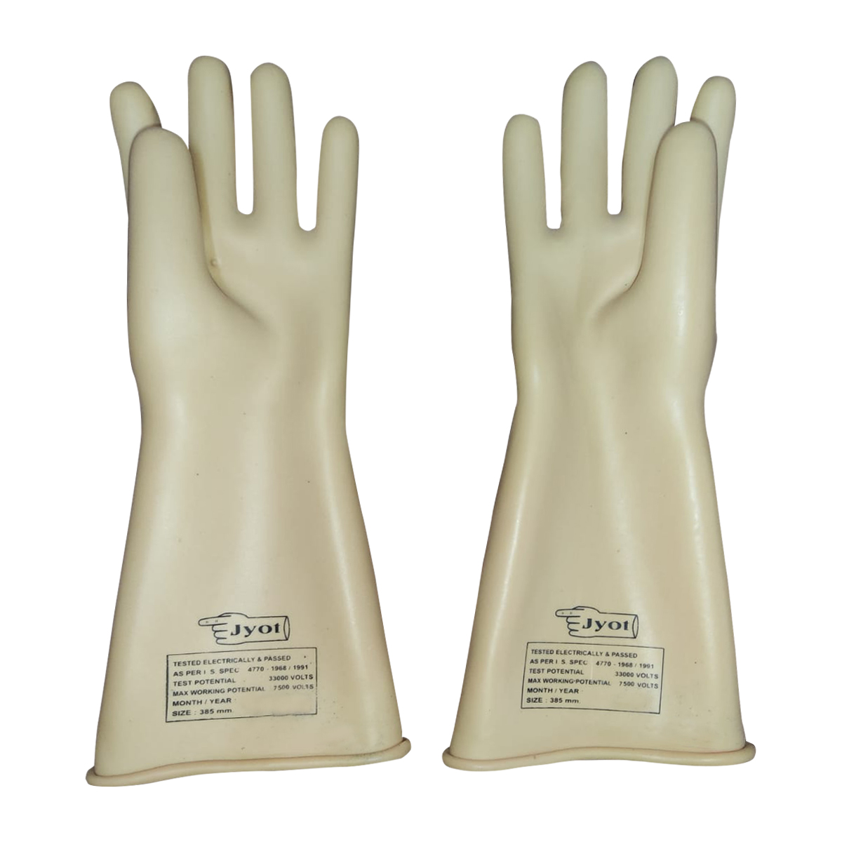 Shock Proof Rubber Hand Gloves of Test Volt 33000 - Shock Proof